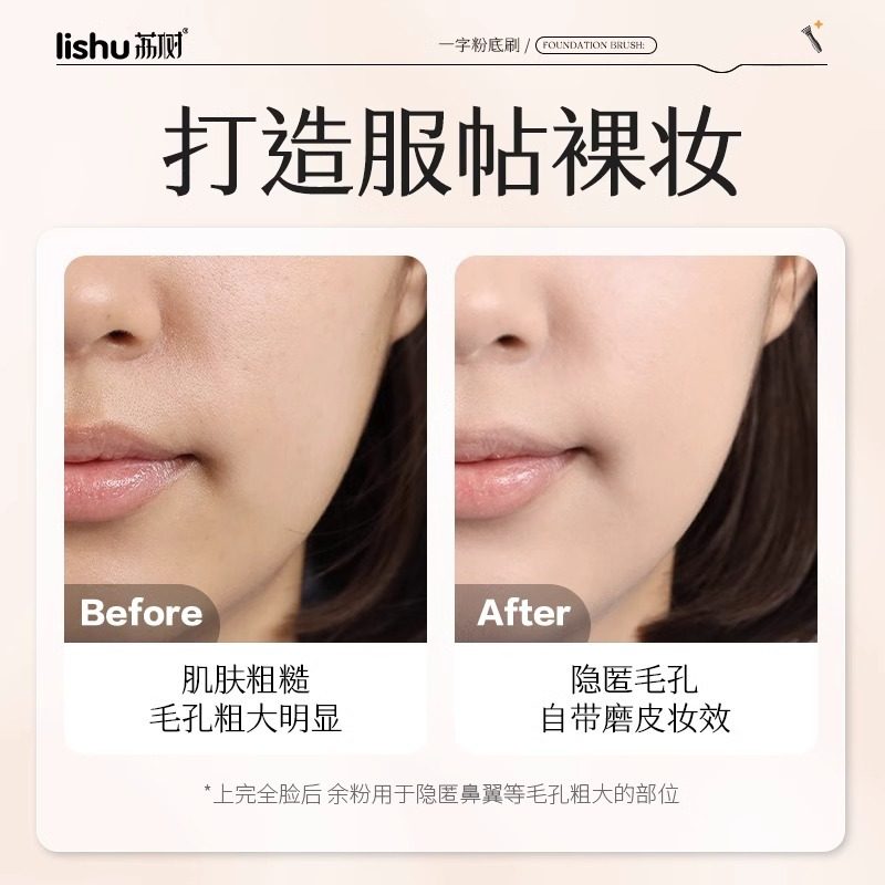 荔树lishu粉底刷无暇化妆刷不吃粉平头化妆刷无痕扁头一字型,淘宝优惠券,粉丝福利购,淘宝优惠卷
