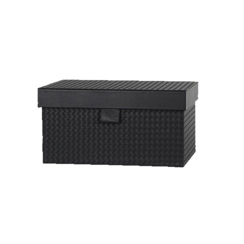 样板房衣帽纹间织皮质收纳居盒编子简收纳盒约轻奢高档收纳箱软装 - 图3