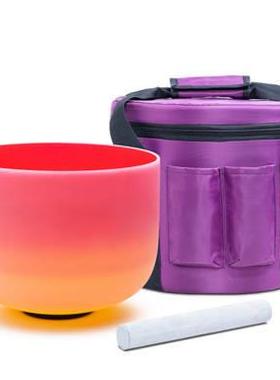 厂家直供彩虹色水晶钵碗-019渐变色颂音乐碗钵致佛音雅手工静心