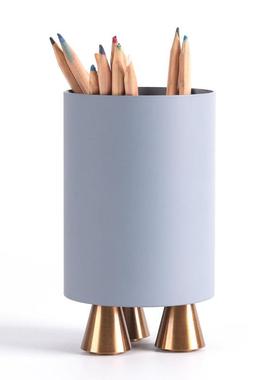 北间欧轻装奢摆件室样板儿童房CPQ书桌圆形笔筒办公高级感桌面软