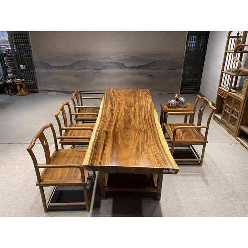 实木大板整块原木茶桌茶台胡桃木办公桌餐桌书桌画案原木 - 图2