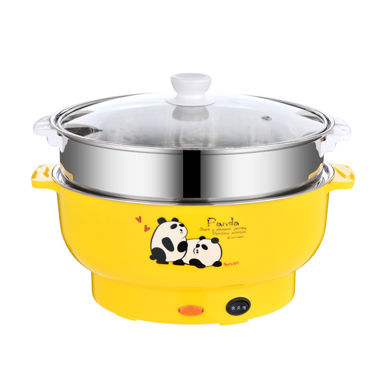 多功能电煮锅32CM大容量不锈钢双层蒸锅小家电外卖食材超市火锅 - 图3