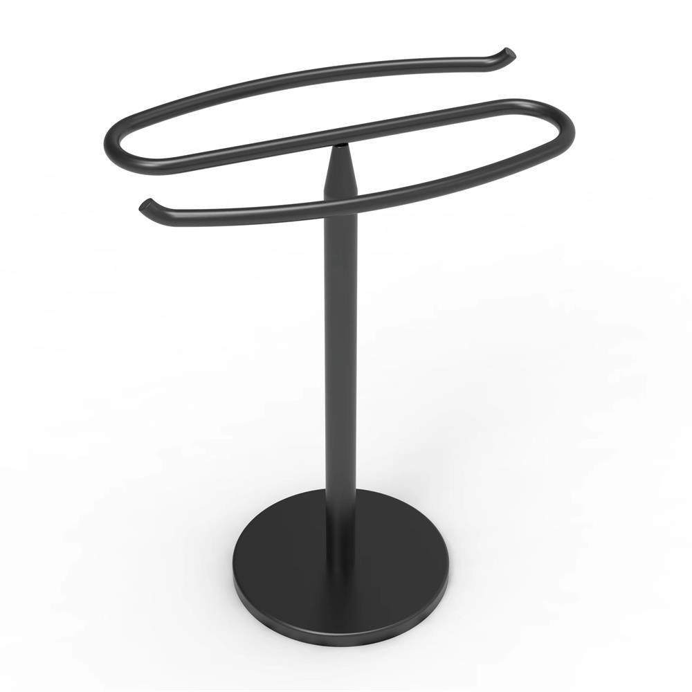 浴室立式毛巾架桌面毛巾收纳架卫生间台面擦手巾挂物架不锈钢黑色,淘宝优惠券,粉丝福利购,淘宝优惠卷