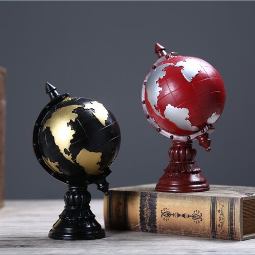 欧式复古存钱罐地球仪工艺品摆设创意家居卧室酒柜房间装饰品摆件 - 图1