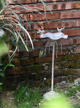 小喂鸟器装饰摆件花架烛台复古铁艺高架花园阳台杂货庭院装饰花架
