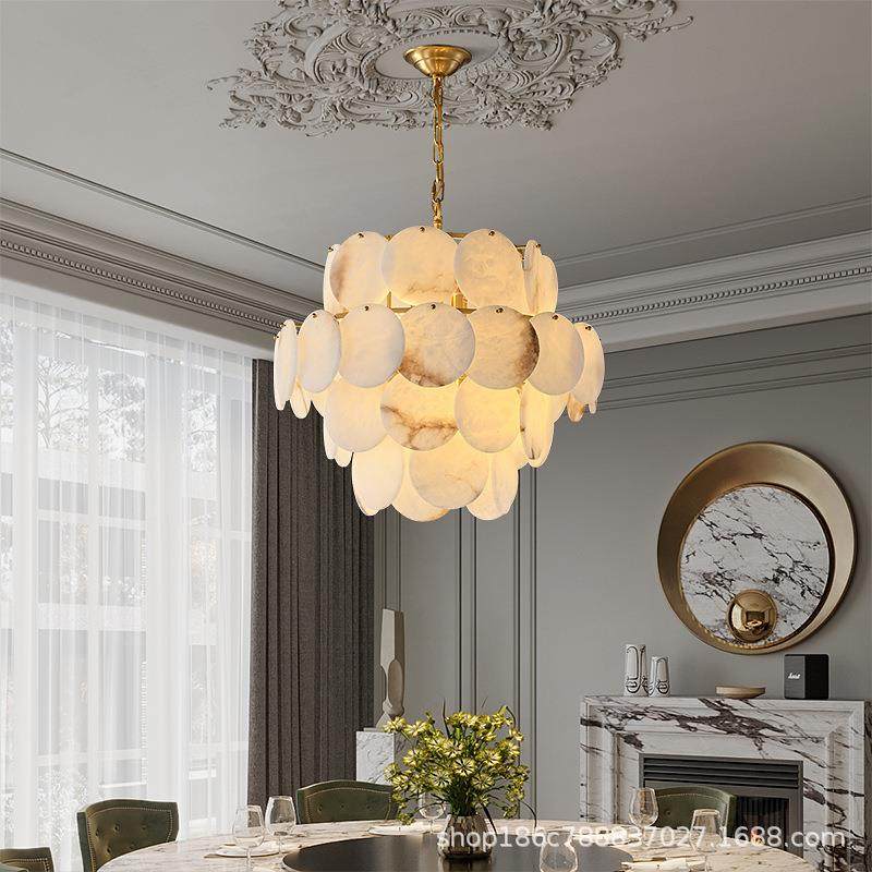 现代轻奢新中式全铜客厅云石吊灯设计师简约大气卧室书房餐厅灯具,淘宝优惠券,粉丝福利购,淘宝优惠卷