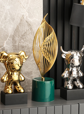 酒店餐桌边柜中间高档装饰品奶茶店铺桌面小招财摆件办公室工艺品