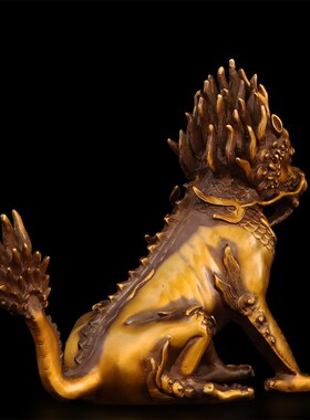 纯铜獬豸摆件一对律师法官办公室桌面摆放法兽瑞兽獬廌正义神兽