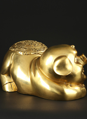 纯铜猪摆件招财进宝猪中式家居办公室摆设店铺乔迁公司开业礼品