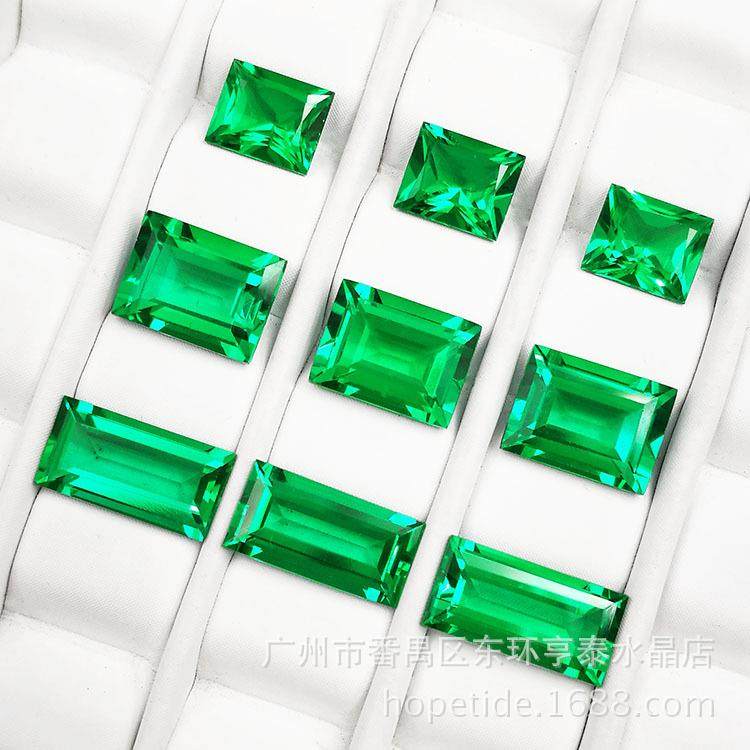 实验室水热法培育祖母绿再生长方形裸石现货供应可承接订,淘宝优惠券,粉丝福利购,淘宝优惠卷
