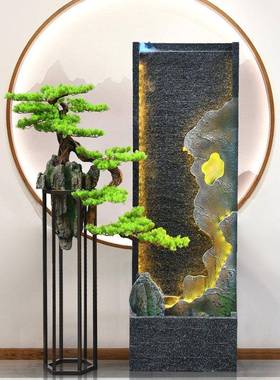 客厅玄关水幕墙流水喷泉摆件循水环电视旁水景办室公风水轮RW01柜