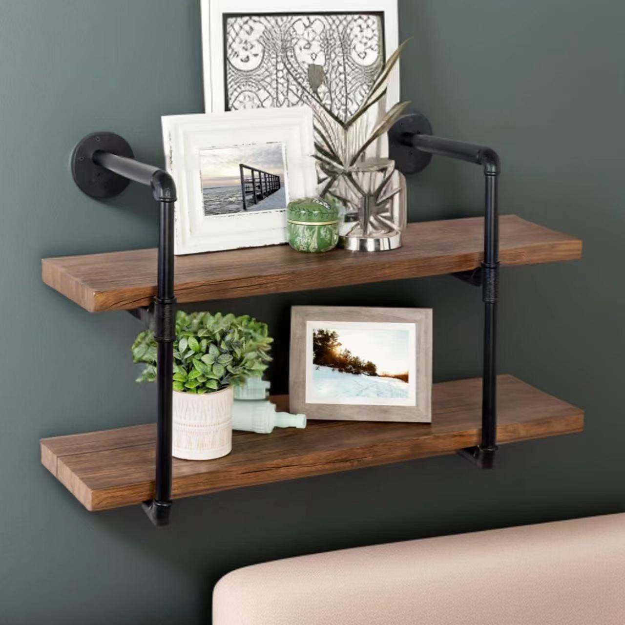 铁艺复工业客厅墙上置物架墙壁管水层收纳多架121121一字隔板实古,淘宝优惠券,粉丝福利购,淘宝优惠卷