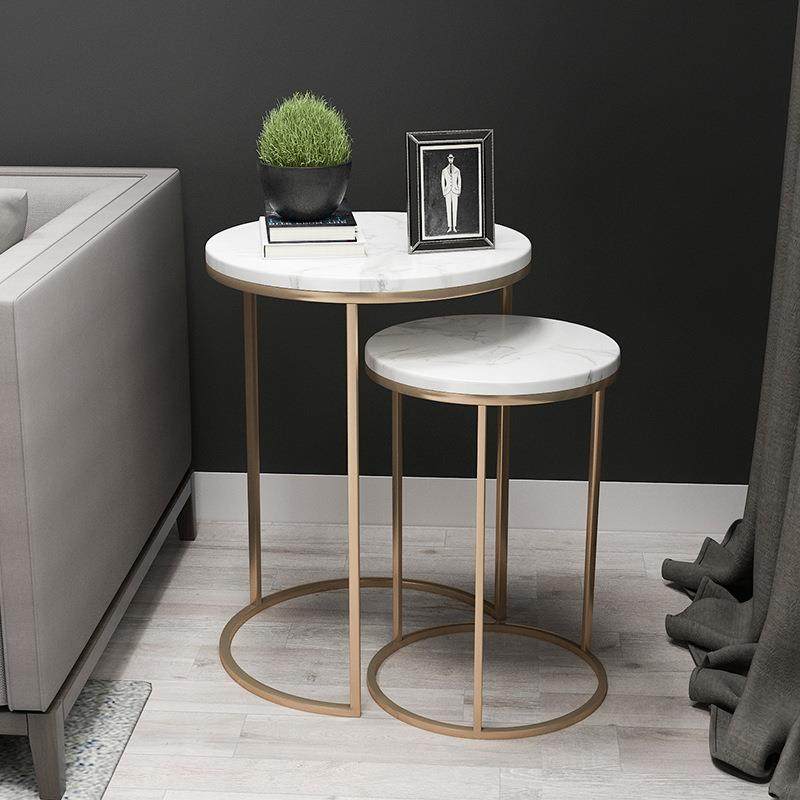 北欧日式边桌创意圆形小茶几大理石沙发边几床头桌时尚角几边柜,淘宝优惠券,粉丝福利购,淘宝优惠卷