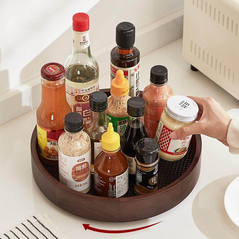 胡桃木调物料子旋转置架厨房台面实SY-25456木油盐酱架醋味调品木,淘宝优惠券,粉丝福利购,淘宝优惠卷