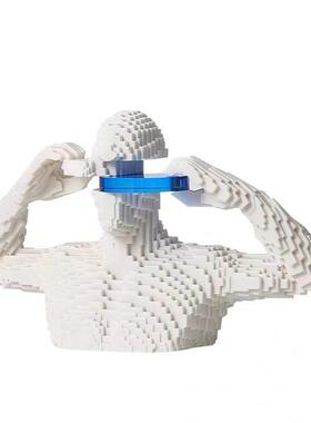 现简约积木马赛克人雕塑摆件室MDZ物客厅玄关电视柜代酒柜装饰卧