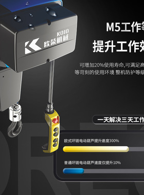 KOIO欧式电动葫芦单速双速KBK流水线葫芦250/500KG链条式单轨吊机