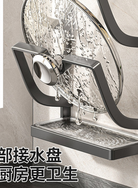 厨房免打孔吸盘锅盖架壁挂式可拆卸锅架多功能锅盖放置器架子代发