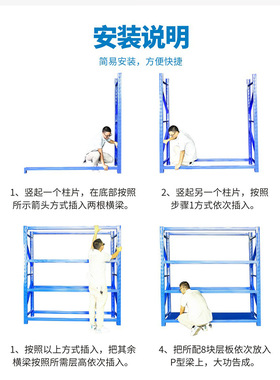 工厂仓储货架中型仓库重型库房轻型自由组合多层厂展示架加厚承重