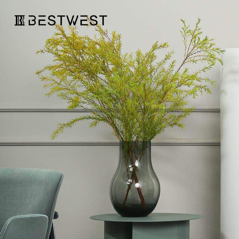 博西家居马醉木高档青灰色葫芦形玻璃花瓶摆件家居装饰品花器,淘宝优惠券,粉丝福利购,淘宝优惠卷