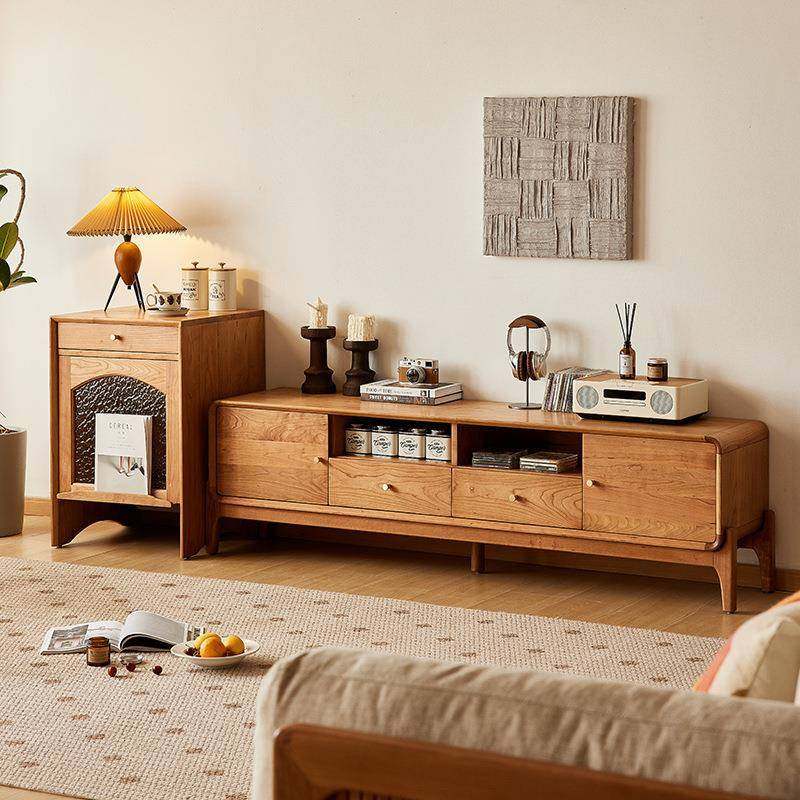 北欧黑胡桃木全实木电视柜极简北欧樱桃木原木客厅储物收纳电视柜,淘宝优惠券,粉丝福利购,淘宝优惠卷
