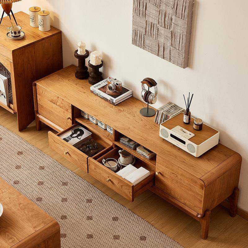 北欧黑胡桃木全实木电视柜极简北欧樱桃木原木客厅储物收纳电视柜,淘宝优惠券,粉丝福利购,淘宝优惠卷