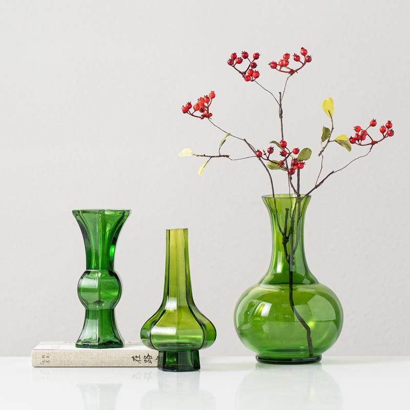 新中式茶色琉璃玻璃花瓶样板间书房茶室花器高档家居软装饰品摆件,淘宝优惠券,粉丝福利购,淘宝优惠卷