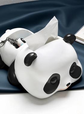 北欧猫能纸巾盒创意摆件饰多功钥匙WNC收纳熊客厅餐桌面家居可爱