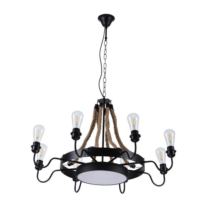 工风八咖头MSTY8116麻绳吊灯复客厅业餐厅啡古厅创意轻奢装饰创意,淘宝优惠券,粉丝福利购,淘宝优惠卷