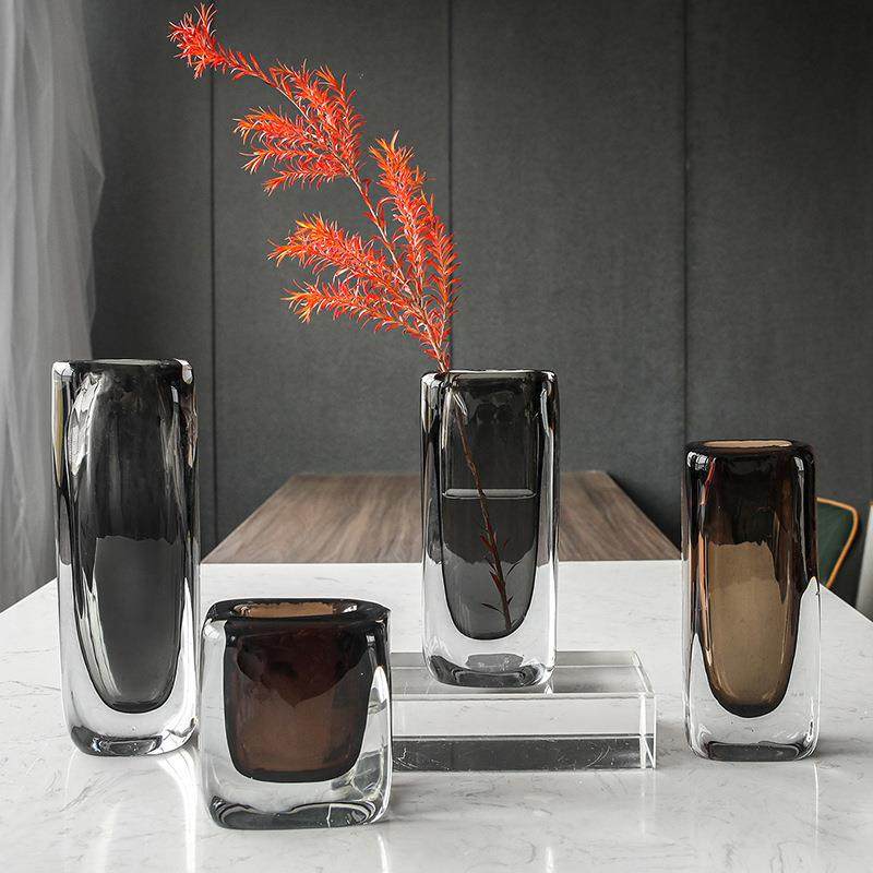 北欧轻奢创意简约网红玻璃花瓶玻璃摆件透明客厅插花花瓶高级感,淘宝优惠券,粉丝福利购,淘宝优惠卷