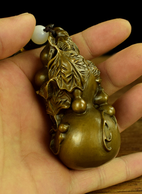 铜多子福禄葫芦手把件把玩挂件随身工艺品精美小摆件礼品车载