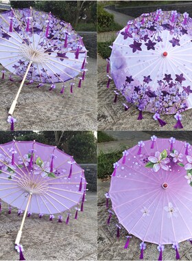 古风油纸伞儿童女汉服古装伞舞蹈道具伞旗袍走秀伞流苏花瓣伞cos