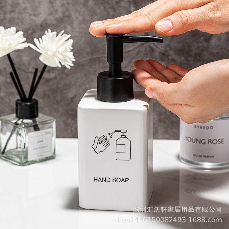 陶瓷乳液瓶托盘刷子套装厨房洗手洗碗分装瓶黑白按压分装空瓶,淘宝优惠券,粉丝福利购,淘宝优惠卷
