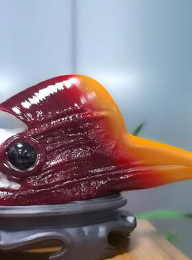 AFO精鹤顶红体头工艺品摆件骨粉树脂材料厂家直供仿1：分1鸟还原