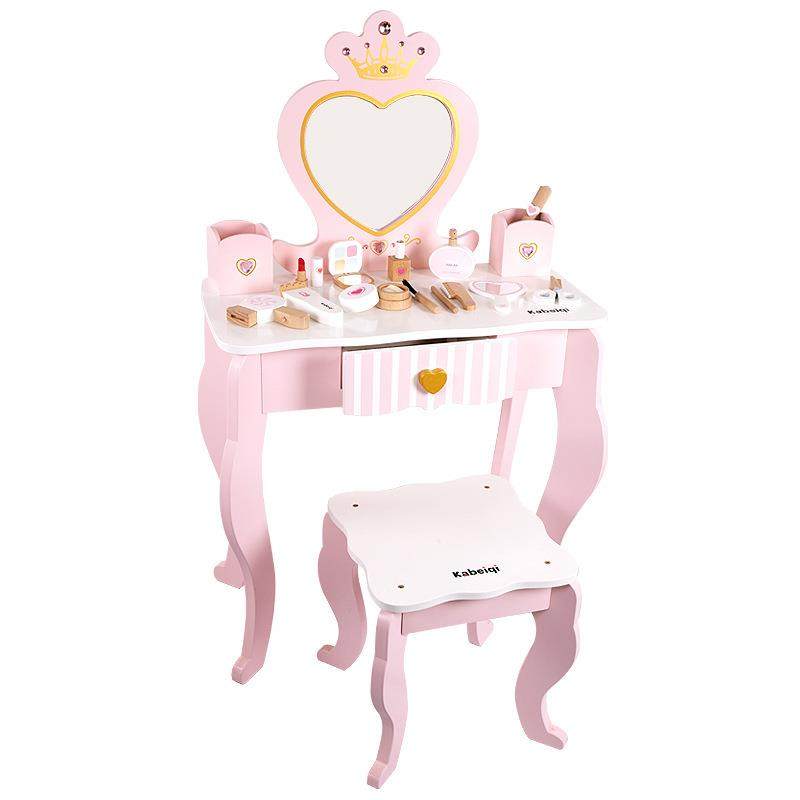 新木质仿真过家家女孩梳妆打扮套装儿童角色扮演益智梳妆台玩具,淘宝优惠券,粉丝福利购,淘宝优惠卷