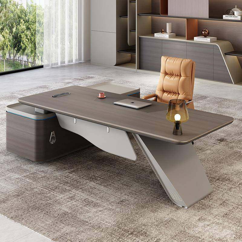 科技感老板桌高档办公桌轻奢高级感总裁大班台办公室办公桌椅组合,淘宝优惠券,粉丝福利购,淘宝优惠卷