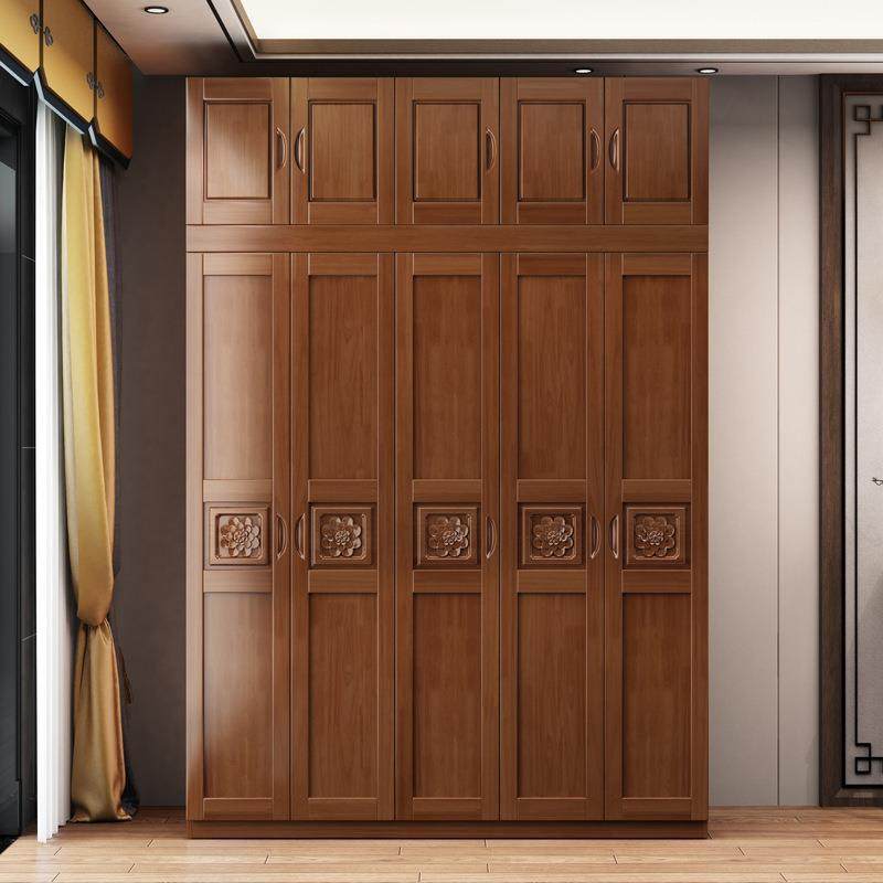 中式实木衣柜三门四门五门六门原木平开卧室柜子经济型储物大衣橱,淘宝优惠券,粉丝福利购,淘宝优惠卷