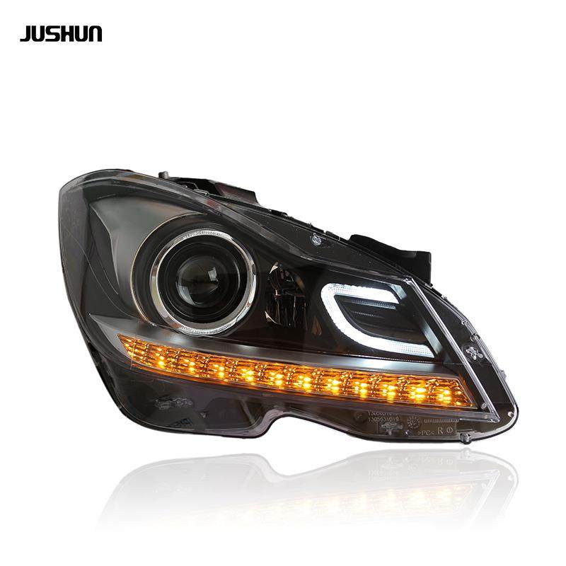 适用于奔驰C级W204大灯总成改装LED日行灯转向led透镜C180C200C26,淘宝优惠券,粉丝福利购,淘宝优惠卷