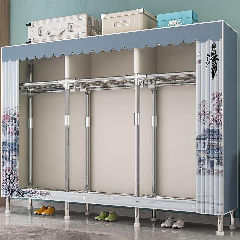 简易衣柜家用卧室2024款全钢架加粗加厚布衣柜出租房用衣橱,淘宝优惠券,粉丝福利购,淘宝优惠卷