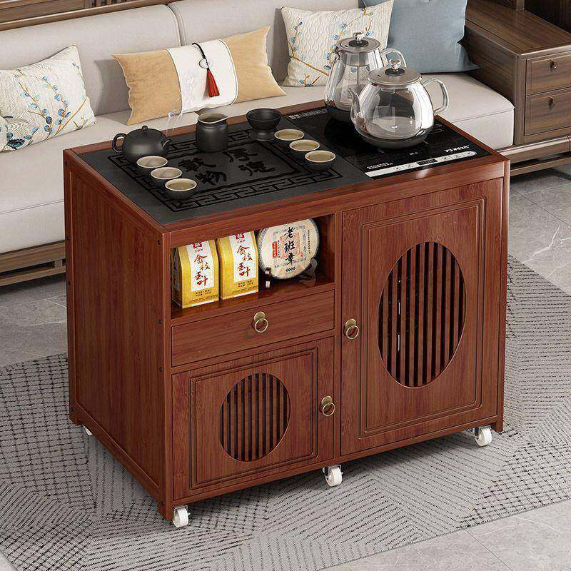 移动茶桌家用小茶台烧水壶一体非实木茶车客厅茶几茶水柜沙发边几,淘宝优惠券,粉丝福利购,淘宝优惠卷