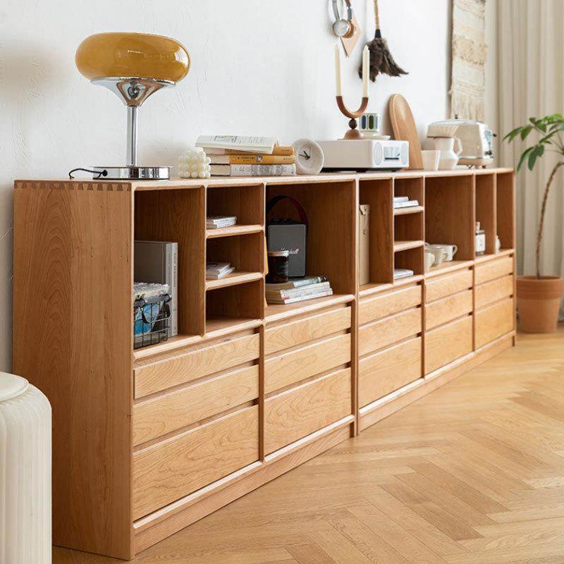 北欧全实木矮书柜樱桃木落地一体靠墙书架黑胡桃木储物抽屉电视柜,淘宝优惠券,粉丝福利购,淘宝优惠卷