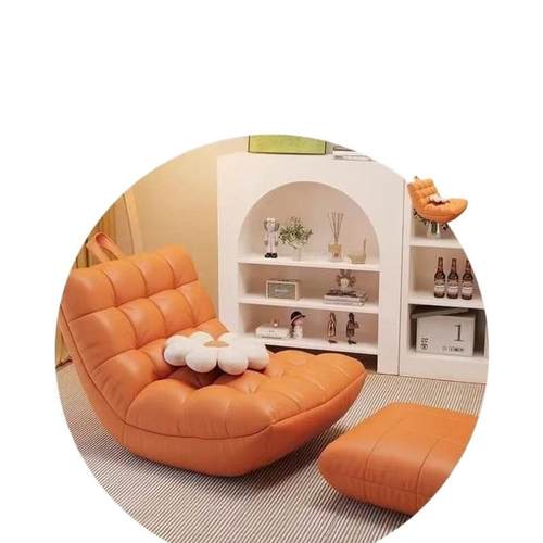 爆款懒人沙发豆袋毛毛虫躺椅卧室客厅阳台休闲单人座椅猫爪皮家居 - 图3