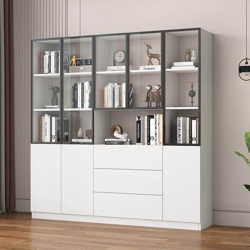 实木书柜家用带玻璃门落地书架组合简约现代客厅文件收纳储物书橱,淘宝优惠券,粉丝福利购,淘宝优惠卷