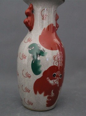 景德镇仿古陶瓷乾隆粉彩太狮少保花瓶家居装饰摆件展柜收藏做旧