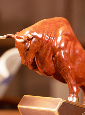 朱炳仁铜 新品首发福牛顶势中式家居创意桌面大牛摆件高端装饰