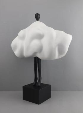 现代简约云01关朵人树物摆件客厅茶几样板房售楼部玄创意软装脂饰