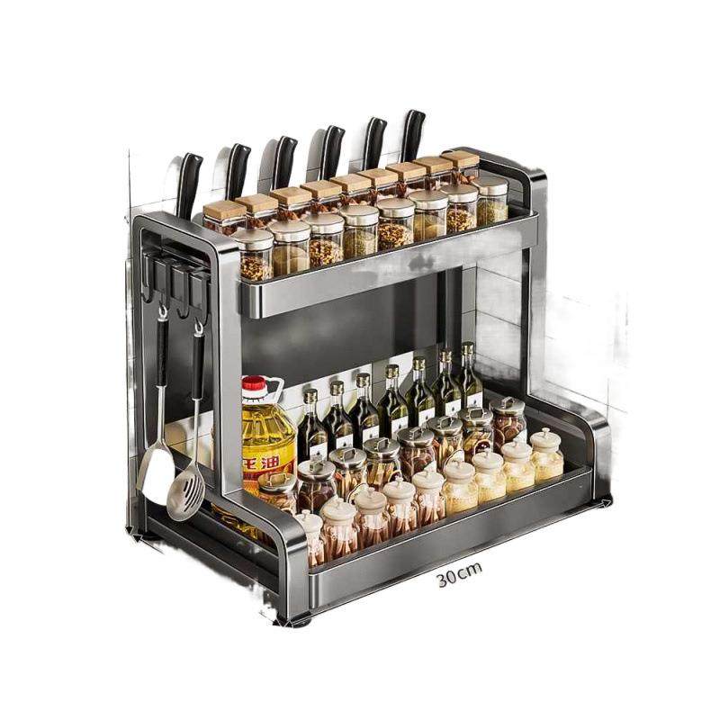 A不锈钢厨功iJcxSytj房调料品置物架面台多能放盐油酱醋调味瓶罐,淘宝优惠券,粉丝福利购,淘宝优惠卷