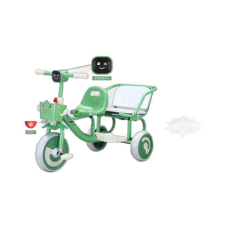 儿童三轮车双胞胎后座可带双人童车自行车脚踏玩具车宝宝防侧翻车,淘宝优惠券,粉丝福利购,淘宝优惠卷