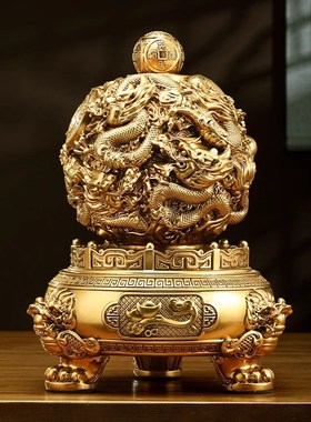 九龙转乾坤鼎招财摆件客厅老板办公室高端大气装饰品公司开业礼物