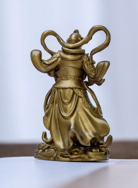 简修行韦陀菩萨佛像黄铜像韦陀摆件小号随身佛精致茶空间家居饰品