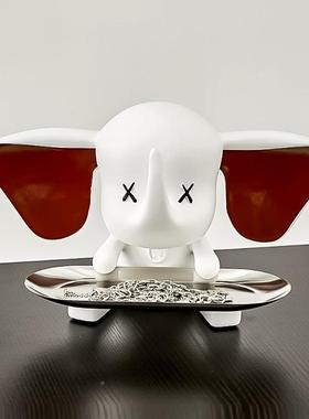 奢NJ031锦厅轩阁轻小飞象托盘摆件入户玄关钥匙收纳装迁饰品客乔